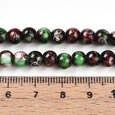 Baking Paint Glass Beads Strands X-DGLA-N003-6mm-A09-1