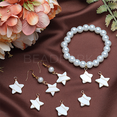 30Pcs Natural Freshwater Shell Pendants FIND-BBC0002-65-1
