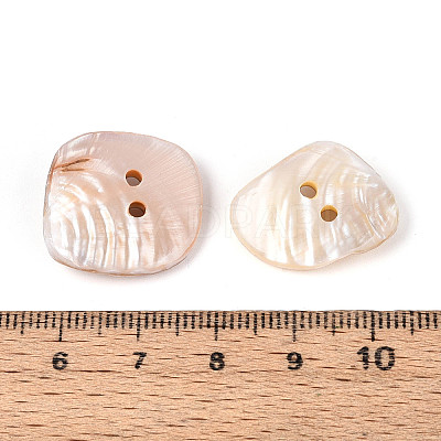Natural Freshwater Shell Buttons BSHE-T014-25-1