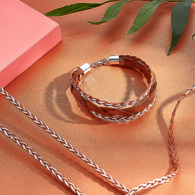 10m 3-Ply PU Leather Braided Cord LC-PH0001-07A-1