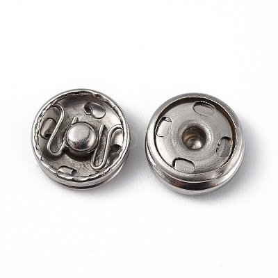 Non-Tarnish 202 Stainless Steel Snap Buttons X-BUTT-I017-01A-P-1
