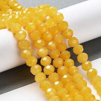 Baking Paint Imitation Jade Glass Bead Strands DGLA-A034-J6MM-A30-1