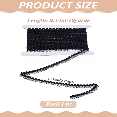 10Yards Polyester Fish Silk Elastic Lace Band OCOR-LP0003-36A-1