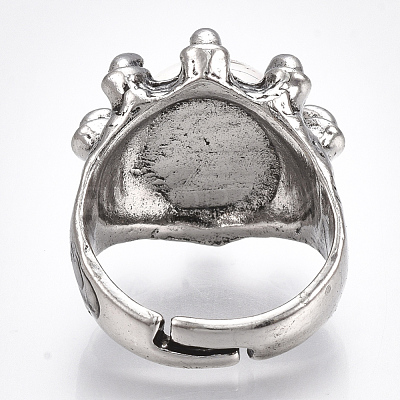 Adjustable Alloy Glass Finger Rings RJEW-T006-03A-1