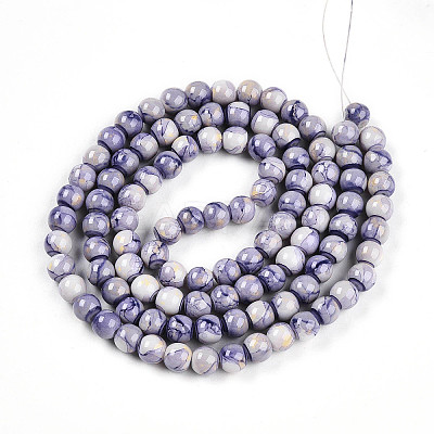 Baking Paint Glass Beads Strands X-DGLA-N003-8mm-C08-1