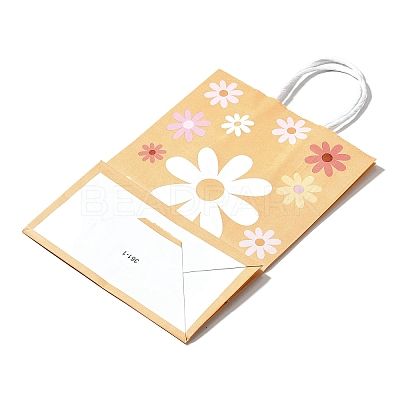 Rectangle with Sunflower Pattern Paper Gift Bags CARB-L012-01A-1