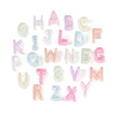 UV Plating Transparent Acrylic European Beads OACR-N160-22-1