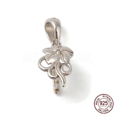 Rhodium Plated 925 Sterling Silver Ice Pick Pinch Bails STER-NH0001-20P-1