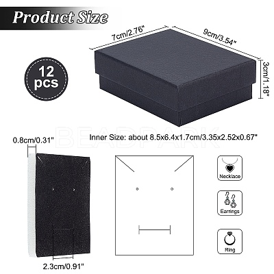 Kraft Cotton Filled Cardboard Paper Jewelry Set Boxes CBOX-R036-11B-1