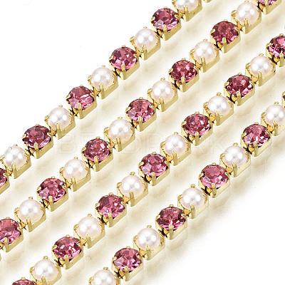 Brass Rhinestone Strass Chains CHC-N017-001A-A23-1