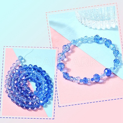 6 Styles Gradient Color Transparent Painted Glass Beads Strands DGLA-YW0001-28A-1