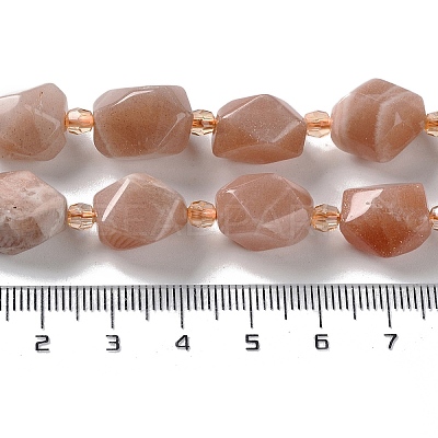 Natural Peach Moonstone Beads Strands G-C182-13-01-1