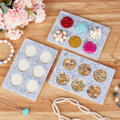 6-Hole Felt Bead Design Boards TOOL-WH0127-38C-1