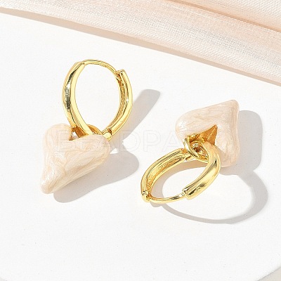 Brass Enamel Dangle Hoop Earrings for Women KK-CBA760A-06G-05-1