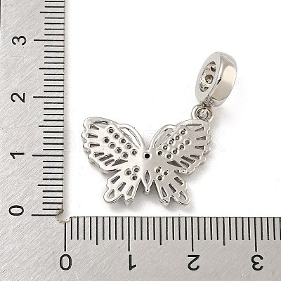 Rack Plating Brass Pave Colorful Cubic Zirconia European Dangle Charms KK-P277-19P-1