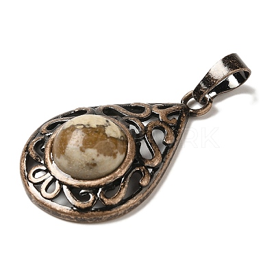 Natural Picture Jasper Pendants G-H065-02R-13-1