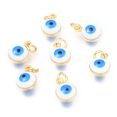 Brass Enamel Charms KK-B024-02G-I-1
