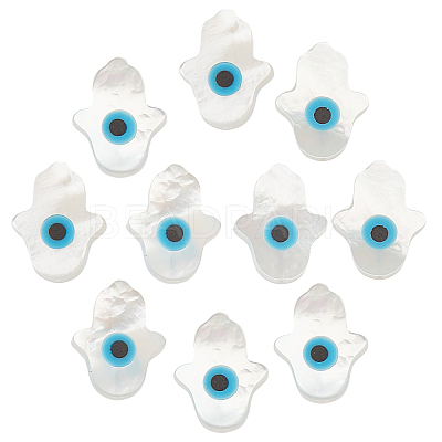 10Pcs Natural White Shell Mother of Pearl Shell Beads SSHEL-BBC0001-02-1