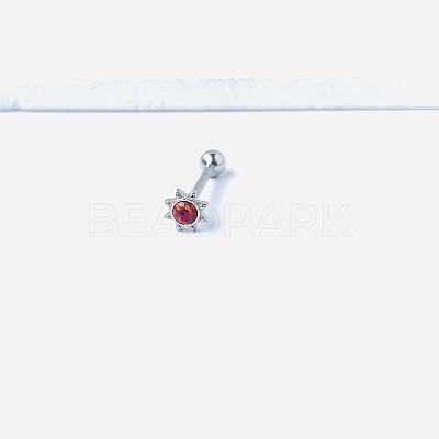 Sun 316L Surgical Stainless Steel with Synthetic Opal Tongue Rings FS-WGFD6E3-04-1