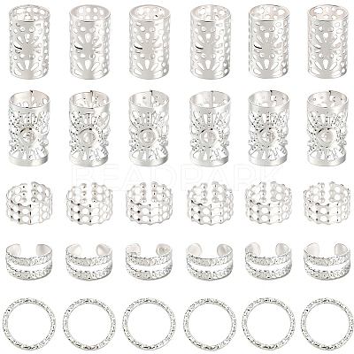 200Pcs 5 Styles Iron Hair Coil Cuffs AJEW-SC0003-88-1