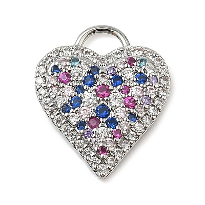 Brass Micro Pave Cubic Zirconia Pendants KK-I276-29P-1