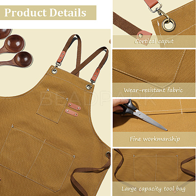 Canvas Cotton Apron AJEW-WH20060-29A-1
