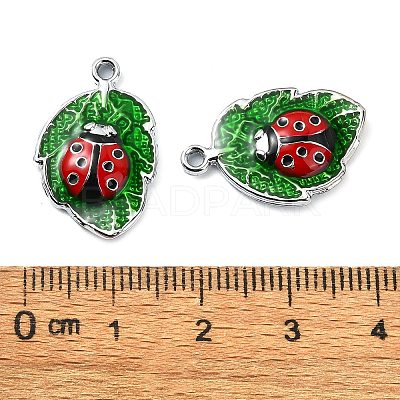 Rack Plating Alloy Enamel Pendants PALLOY-F308-08P-1