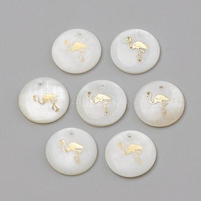Freshwater Shell Pendants SHEL-Q010-003G-1