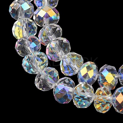 Electroplate Transparent Glass Beads Strands EGLA-A046-01B-21-1