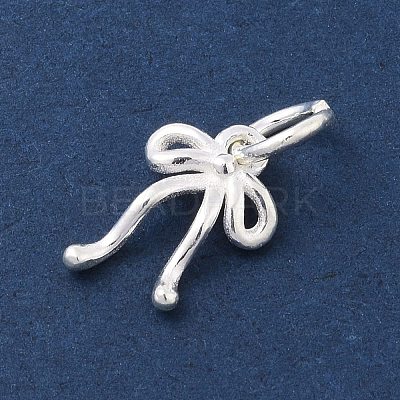 925 Sterling Silver Bowknot Charms with Jump Rings STER-M021-01S-02-1