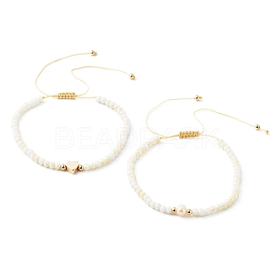 Adjustable Nylon Thread Braided Bead Bracelets Set BJEW-JB06450-1