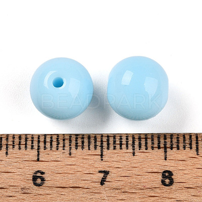 Opaque Solid Color Glass Beads GLAA-N007-10mm-A12-1