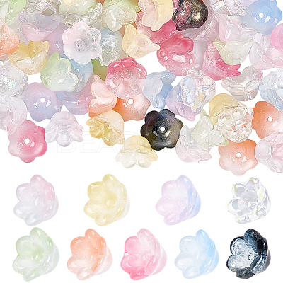 90Pcs 9 Colors Lampwork Beads LAMP-PA0001-12-1
