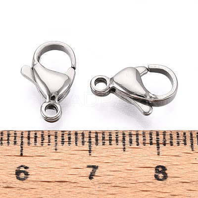 304 Stainless Steel Lobster Claw Clasps STAS-T065-13mm-34P-1