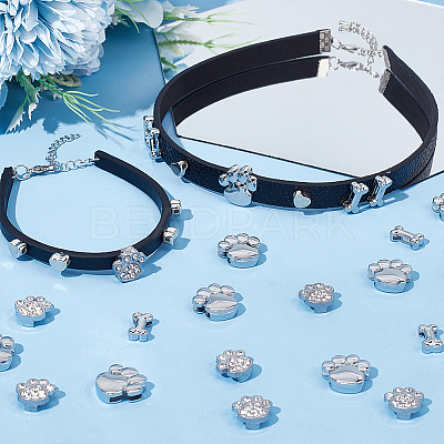 30Pcs 3 Styles Alloy Rhinestone Slide Charms FIND-SC0010-34-1