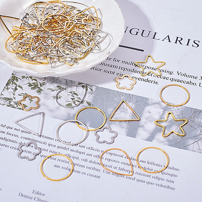 Brass/304 Stainless Steel Links Rings FIND-SC0001-09-1