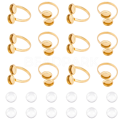 DIY Blank Dome Ring Making Kit DIY-UN0004-06-1