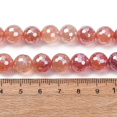 Electroplated Natural Agate Beads Strands G-B191-A07-10mm-15-1