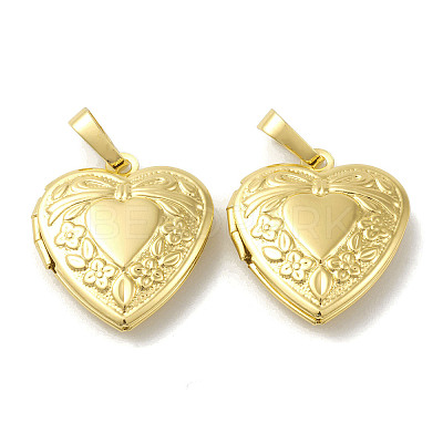 Rack Plating Brass Locket Pendants X-KK-G452-06G-1