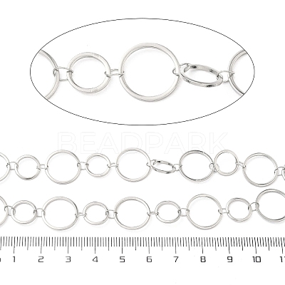304 Stainless Steel Ring Link Chains CHS-G044-05P-02-1