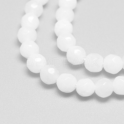 Natural White Jade Bead Strands G-R344-4mm-21-1