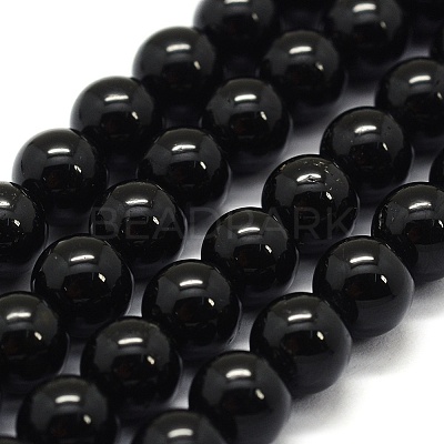 Natural Black Tourmaline Beads Strands LS-G-G763-01-6mm-AB-1