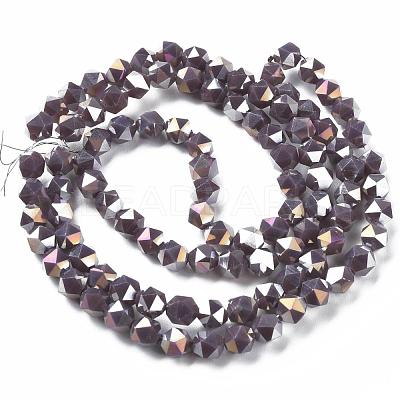 Electroplate Opaque Glass Beads Strands X-EGLA-T019-05D-1