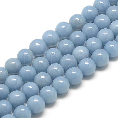 Natural Angelite Beads Strands G-R432-15-10mm-1