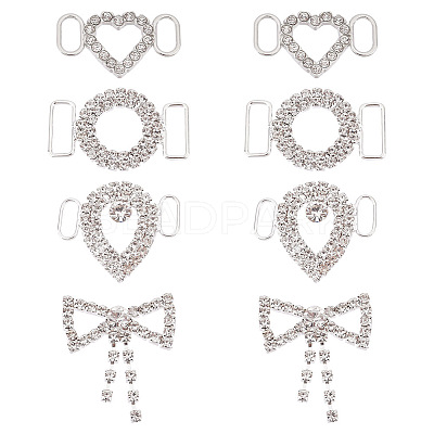 8PCS 4Style Alloy Rhinestone Buckle Clasps FIND-GO0001-47-1