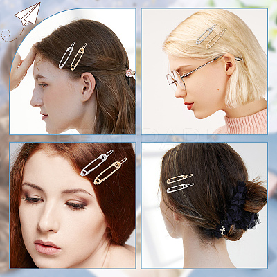 40Pcs 2 Colors Zinc Alloy Hair Pin PHAR-CP0001-09-1