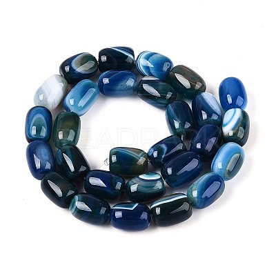 Dyed Natural Banded Agate Beads Strands G-T144-44D-1