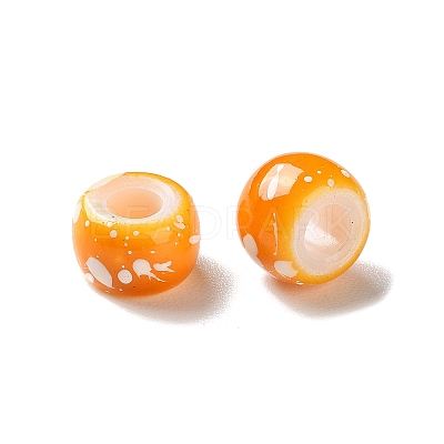 Spray Painted ABS Plastic European Beads KY-G033-01A-02-1