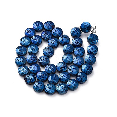 Electroplated Natural Lava Rock Beads Strands G-A256-F01-01H-1