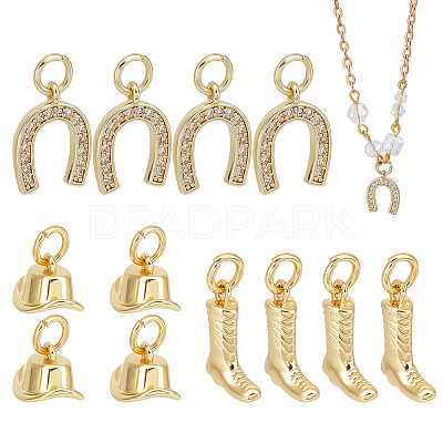 12Pcs 3 Styles Brass Charms KK-BC0014-55-1